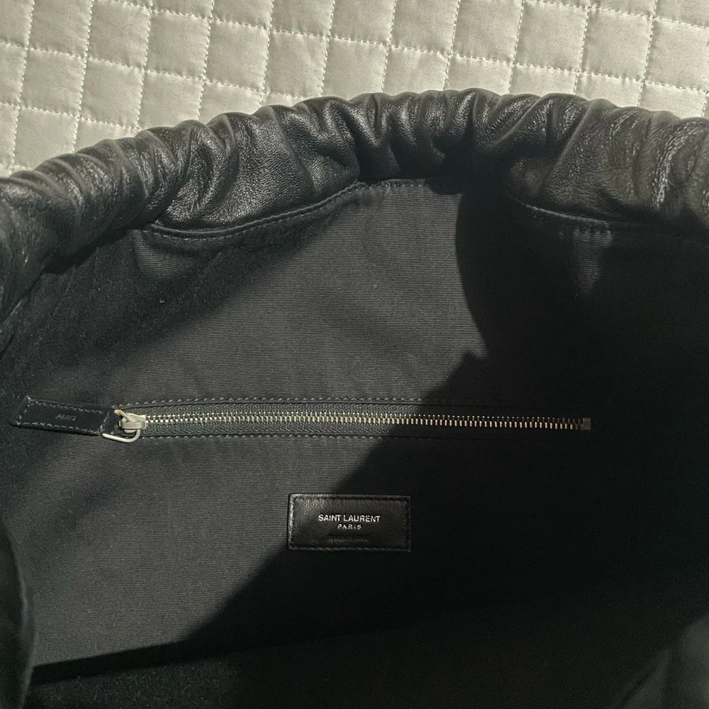 NWOT* SAINT LAURENT Canvas Drawstring Bag with Palm Print